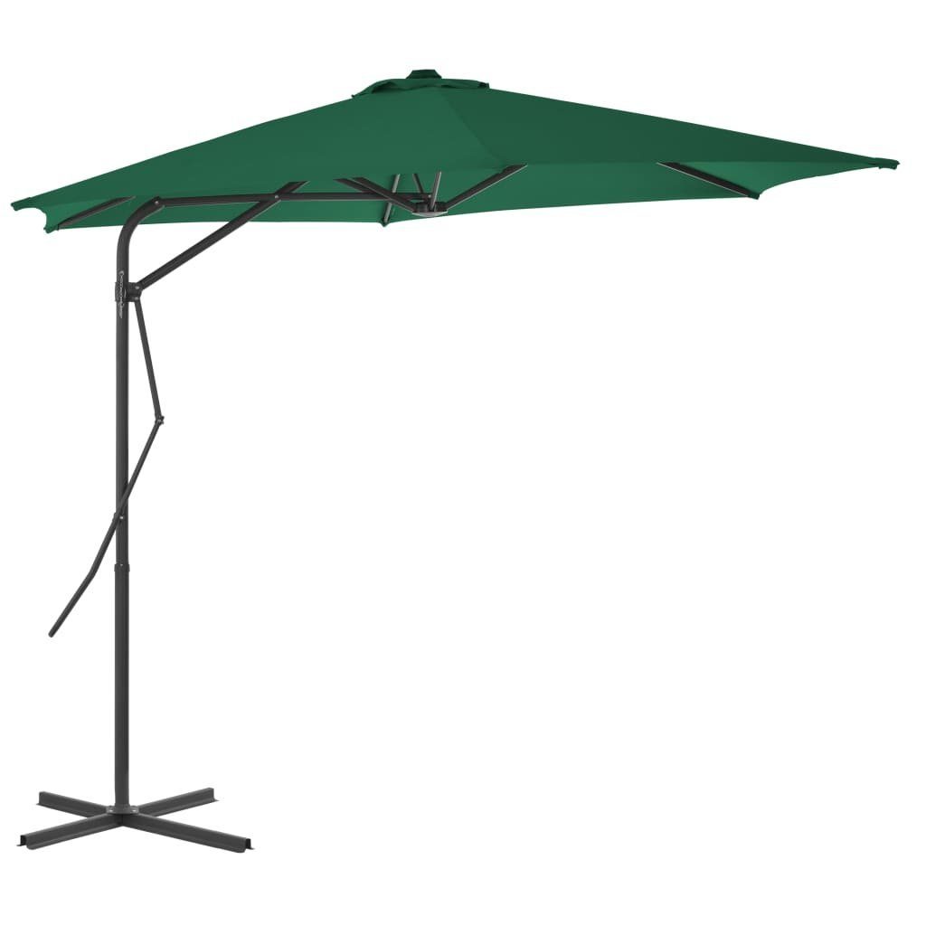 vidaXL Balkonsichtschutz Sonnenschirm mit Stahl-Mast 300 cm Grün