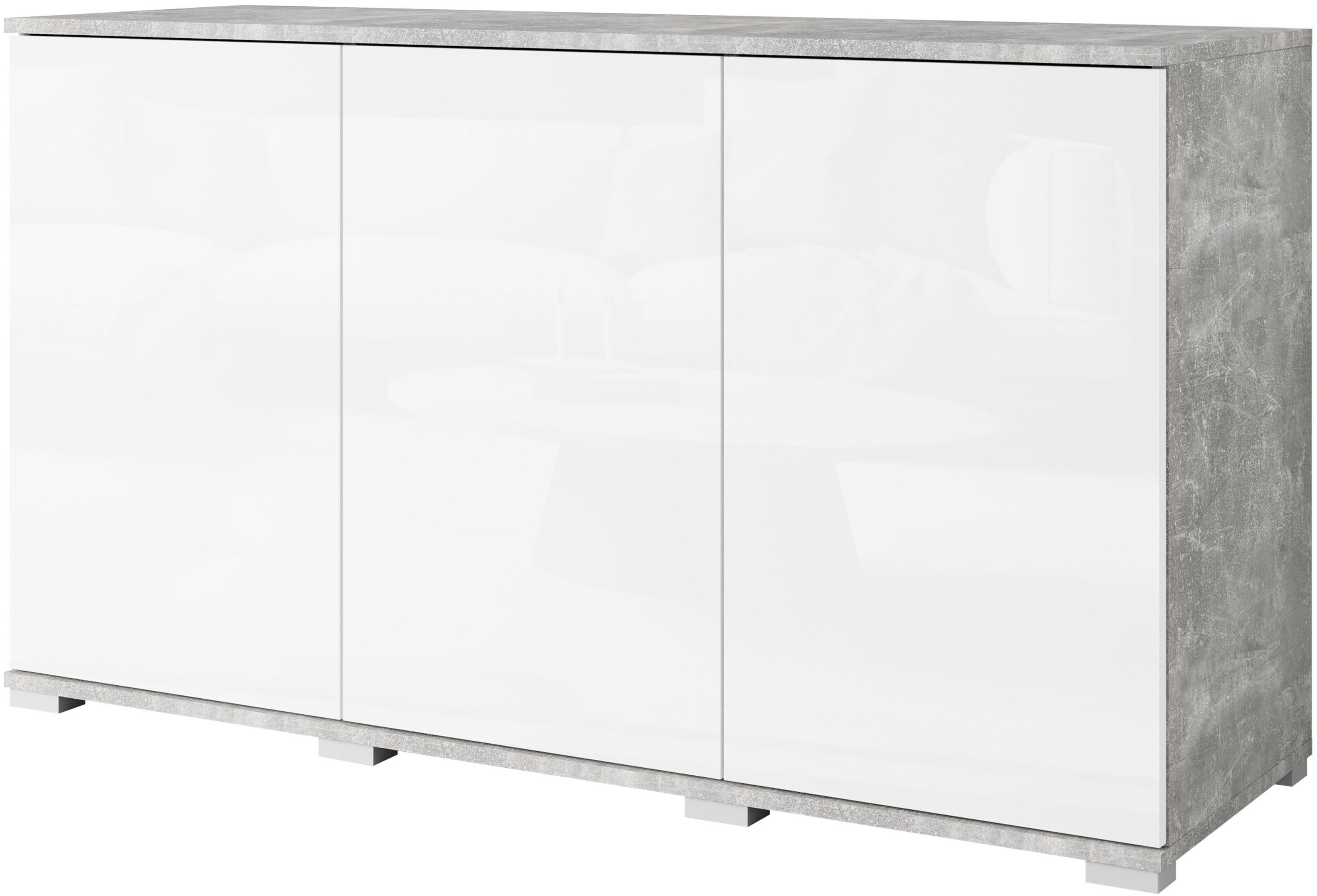 INOSIGN Sideboard Kenia, moderne grifflose Kommode mit 3 Türen, Breite 120 günstig online kaufen