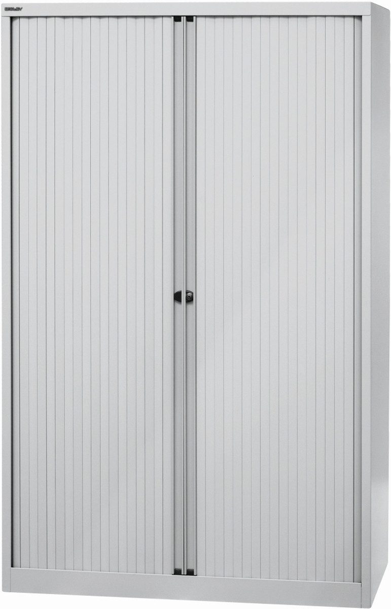 Bisley Aktenschrank Rollladenschrank Euro Stahl 4 Fachböden H 1979mm l.grau/l.grau