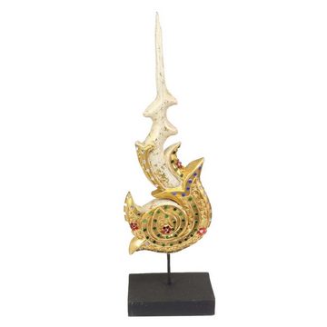 Oriental Galerie Dekofigur Skulptur Flamme Weiß Gold mit Sockel (1 St)
