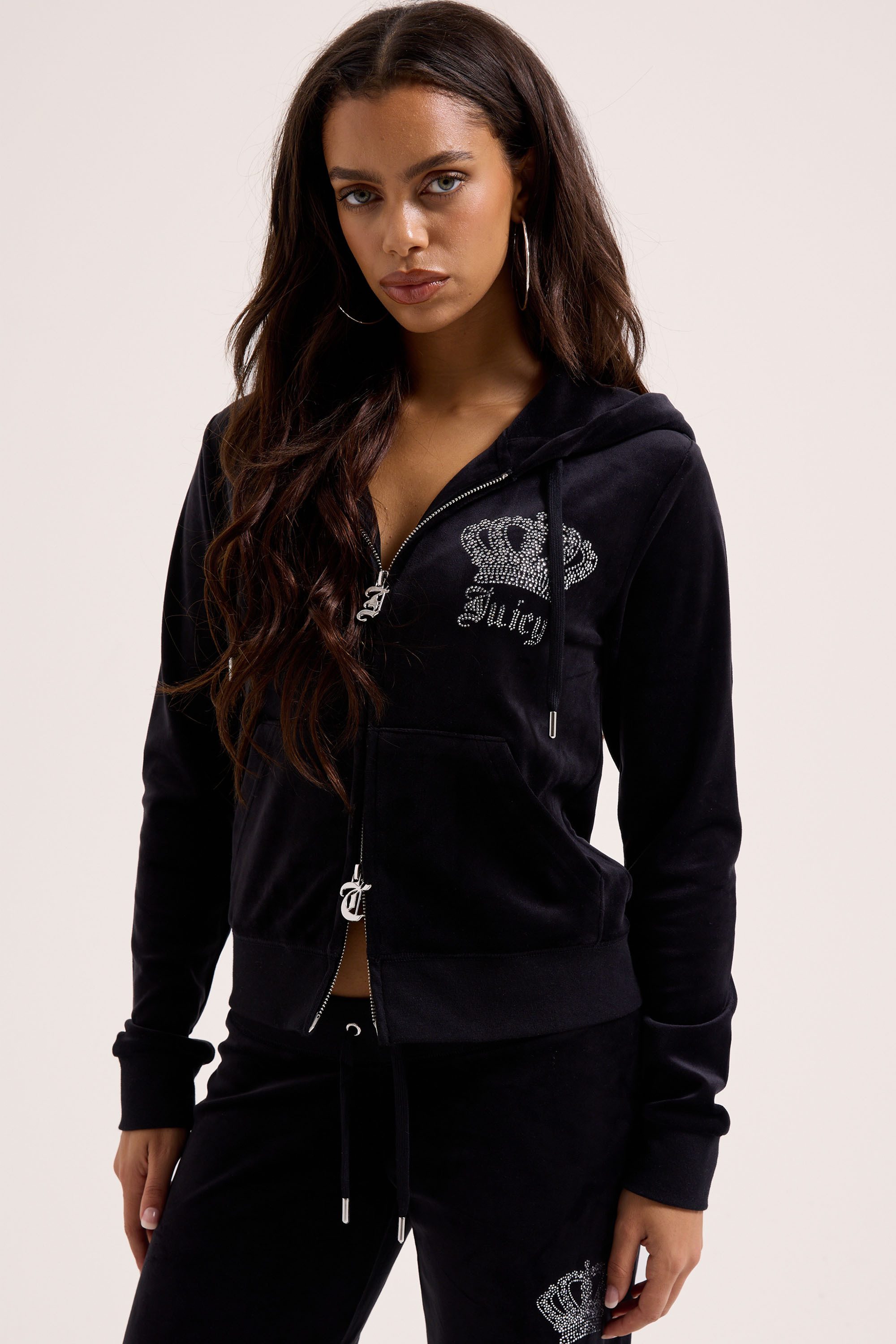 Juicy Couture Kapuzennickijacke GOTHIC CROWN HOODIE. Damen Trainingsjacke D günstig online kaufen