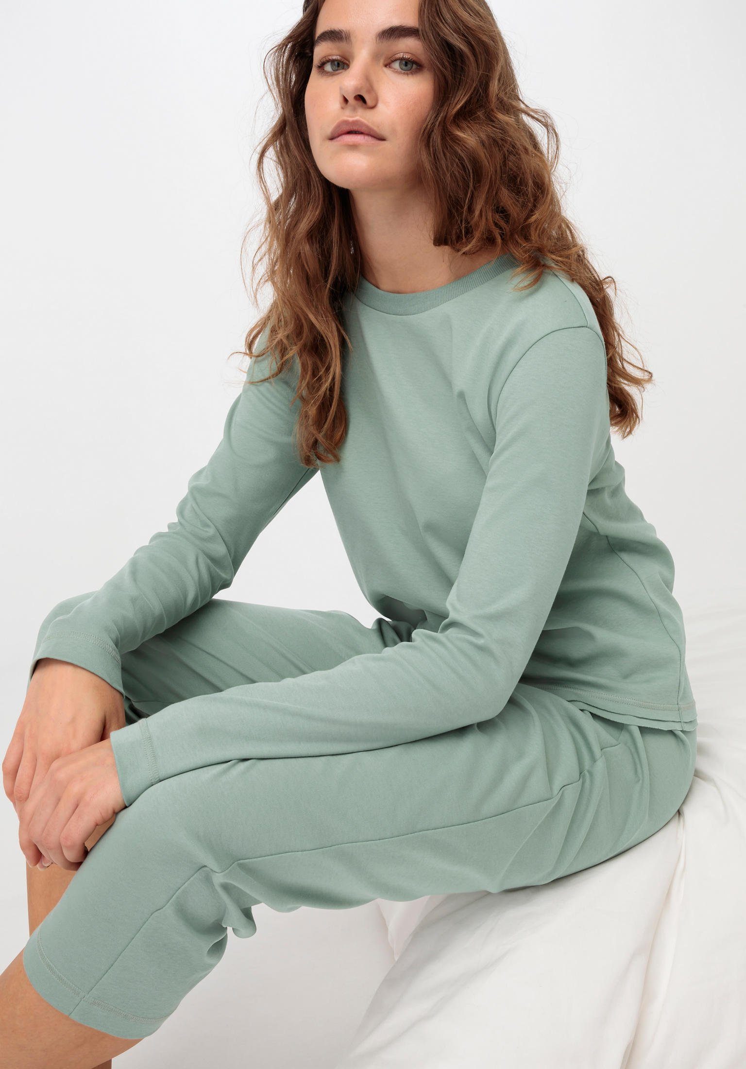 Hessnatur Pyjama salbei (2 aus Bio-Baumwolle reiner tlg)