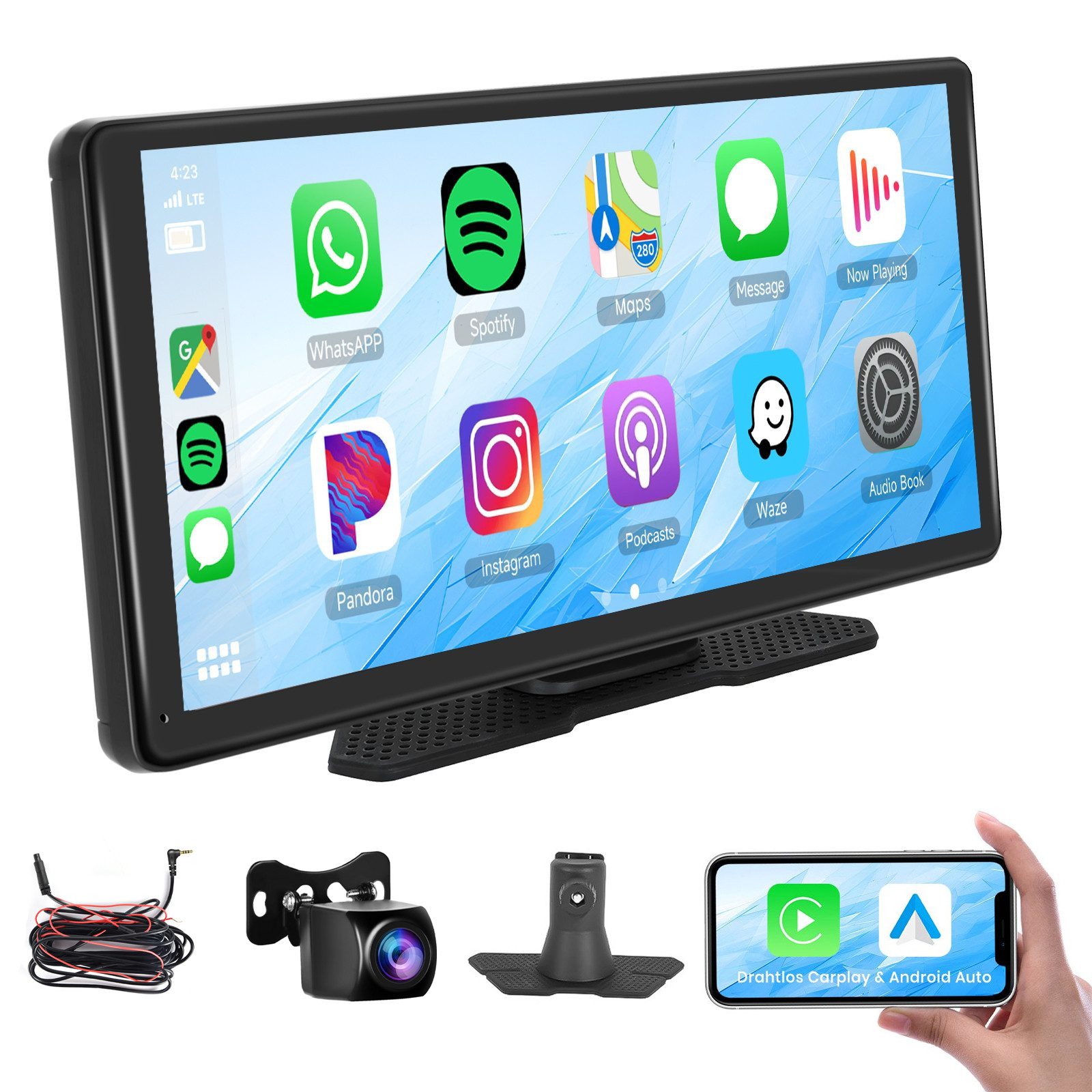 10,36-Zoll-Touchscreen Carplay Tragbarer Smart Player GPS-System Navigationsgerät