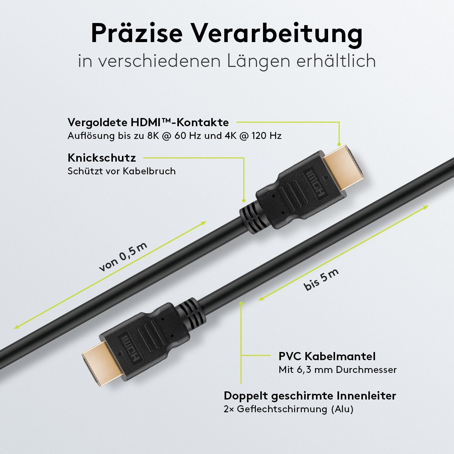 Goobay Ultra High-Speed HDMI Kabel mit Ethernet 8K zertifiziert HDMI-Kabel, HDMI Typ A, HDMI Typ A (300 cm), HDMI Zertifizierung