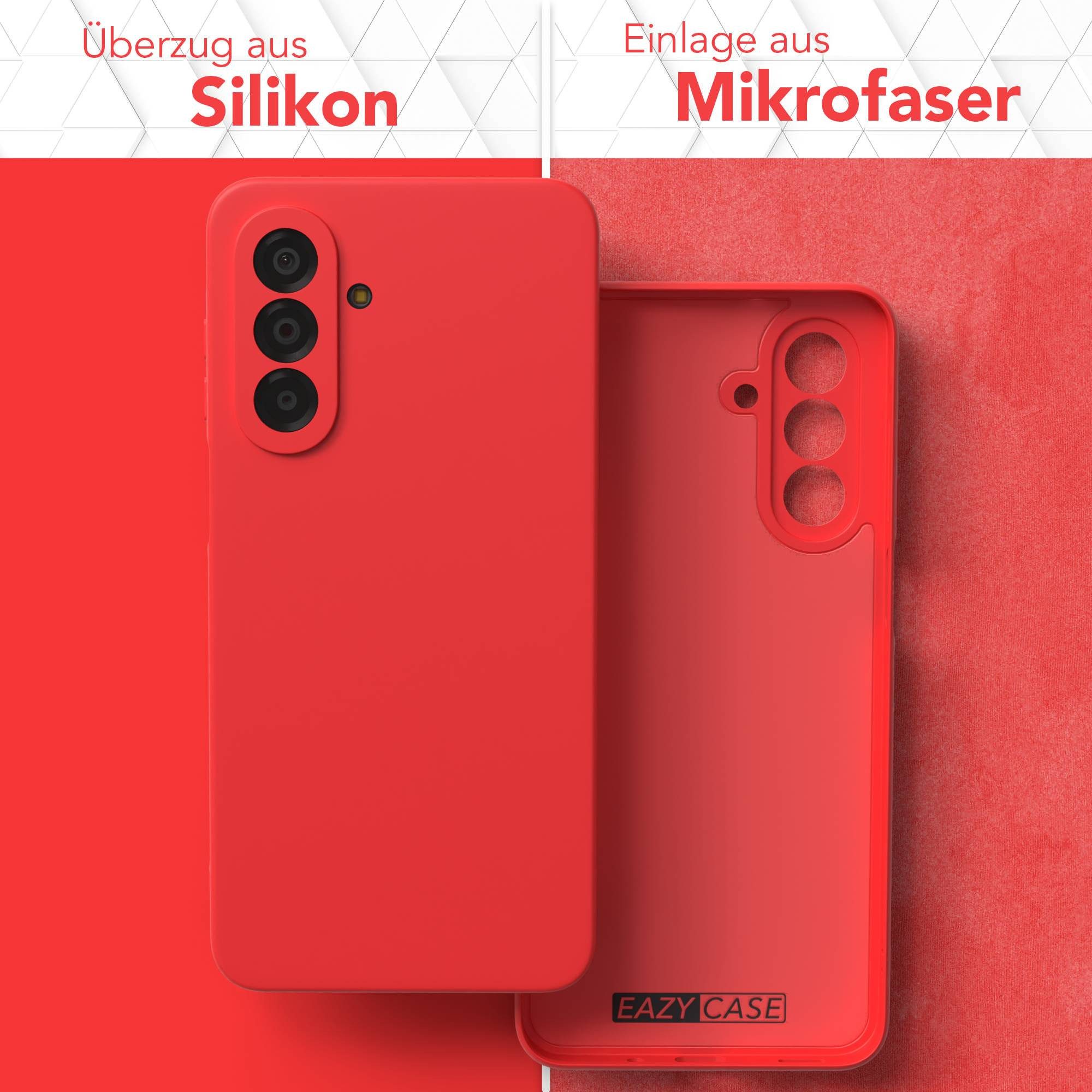 EAZY CASE Handyhülle TPU Hülle für Samsung Galaxy A17 6,7 Zoll, Silikon Schutzhülle mit Kameraschutz stoßfest Handycover elastisch Rot
