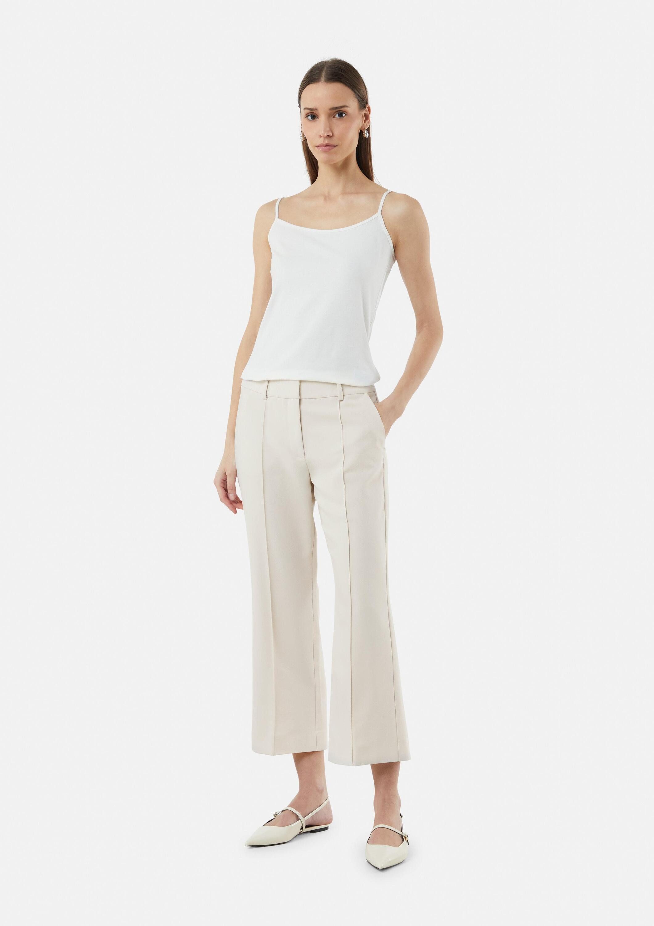 comma 7/8-Hose Hose Verkürzte Flared Leg Hose aus Baumwollstretch