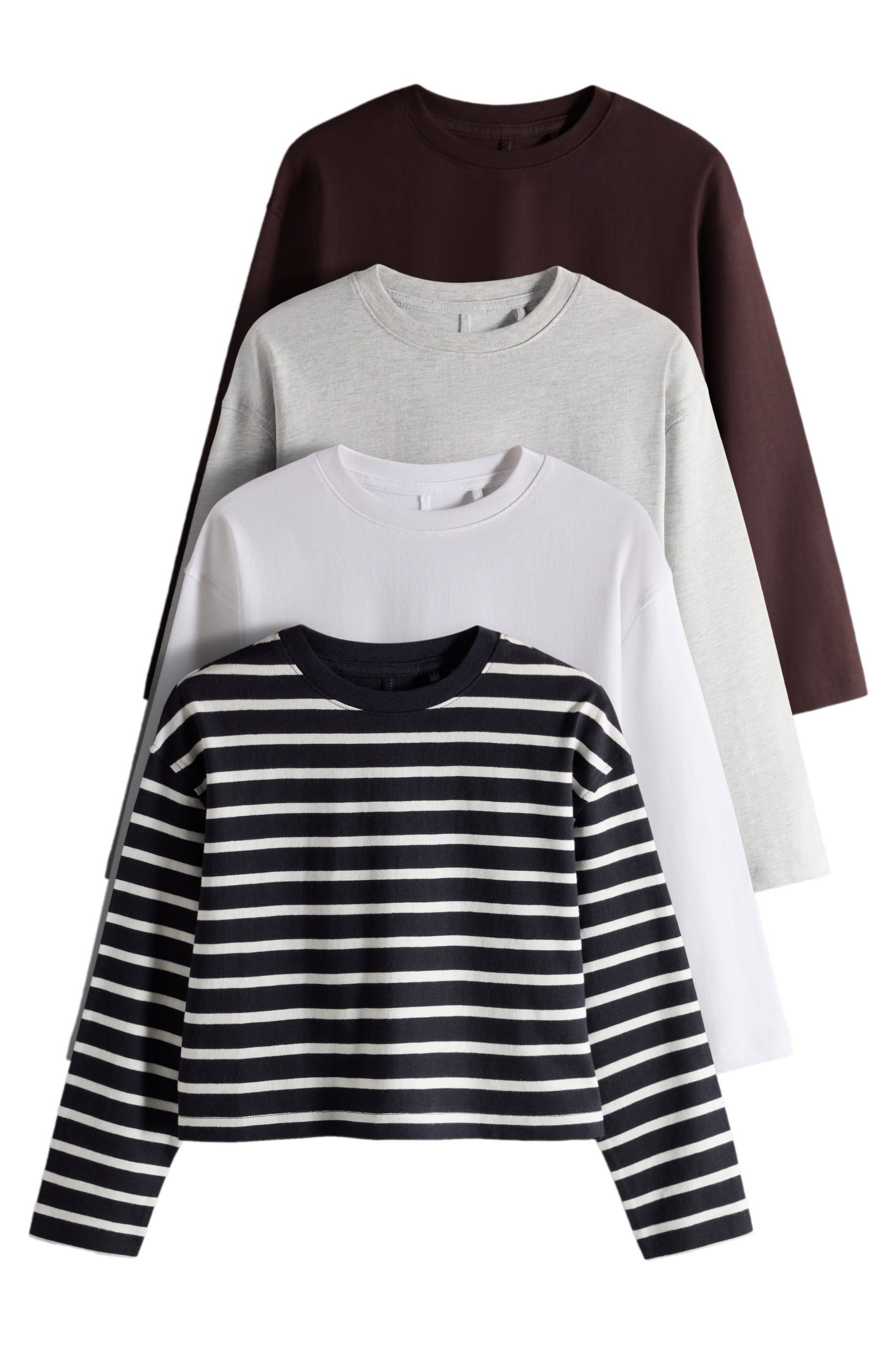 The Set Langarmshirt The Set Langarmshirts mit Nahtdetail, 4er-Pack (4-tlg)