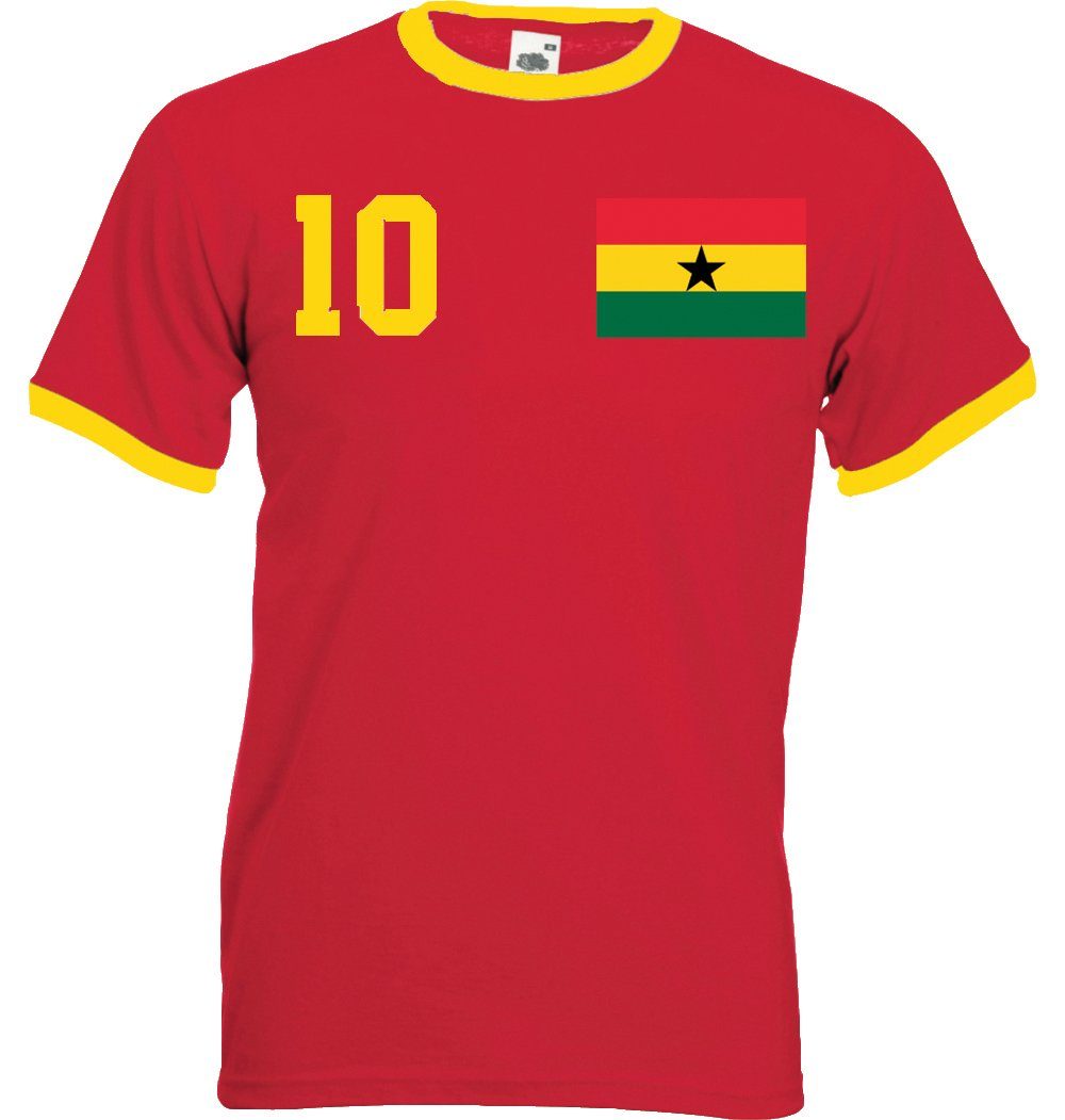 Fußball mit Look Trikot Youth trendigem im Motiv T-Shirt Herren Designz T-Shirt Ghana