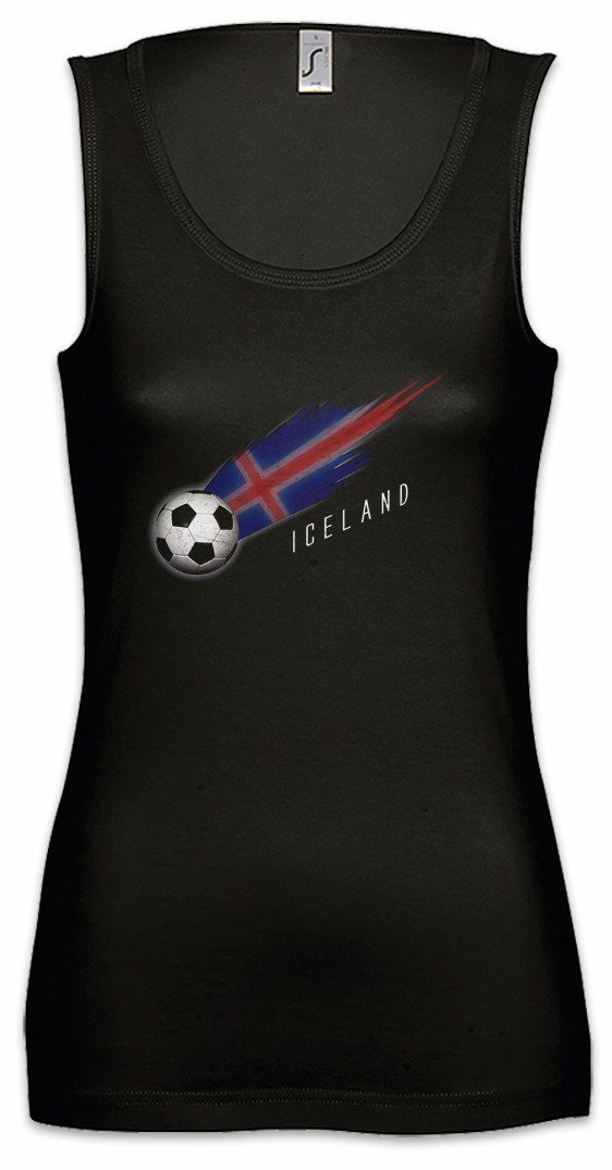 Tanktop Iceland Football Comet I Ärmelloses Damen T-Shirt Island Isländisch