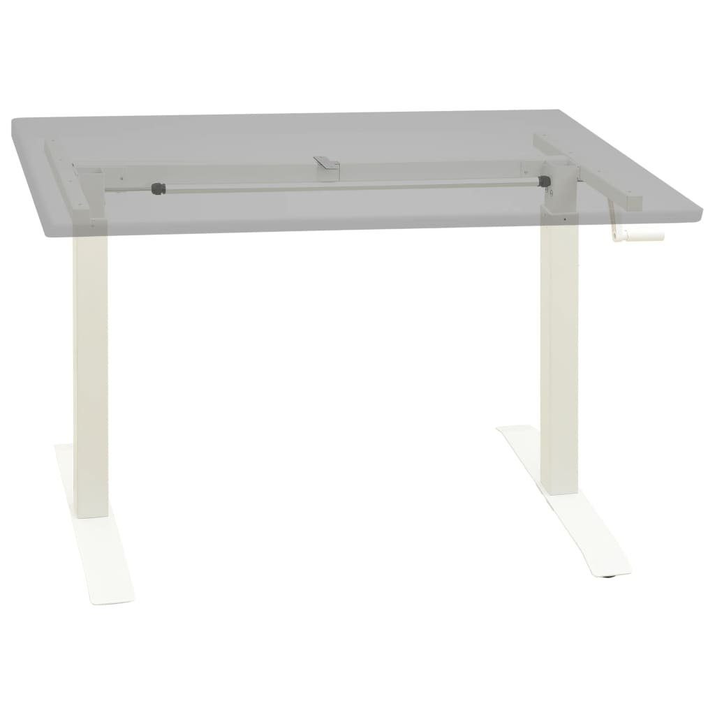 Weiß | Schreibtisch-Gestell Weiß vidaXL Handkurbel Schreibtisch Manuell Höhenverstellbar Weiß