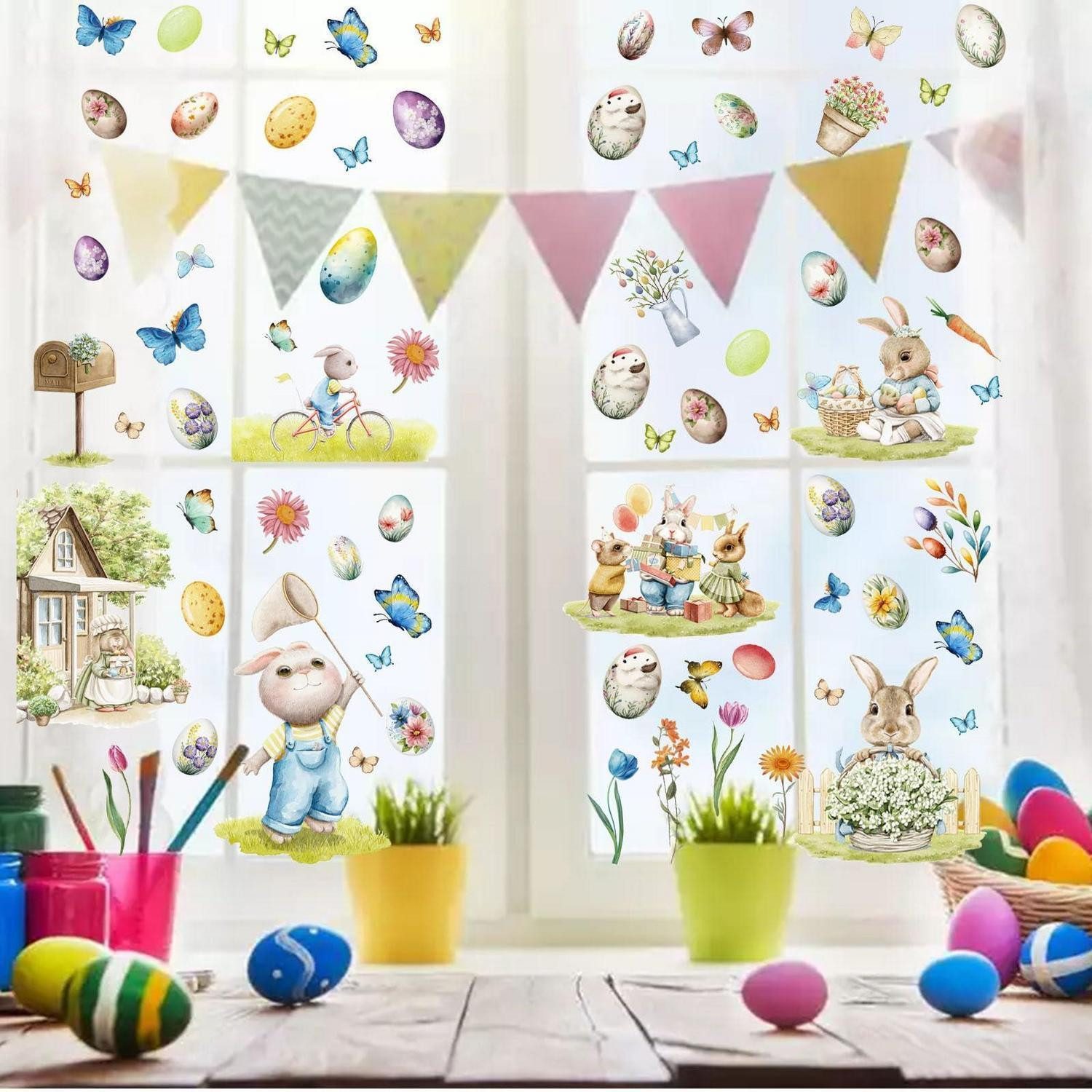 LuxusKollektion Fensterbild Fensterbilder Ostern 9 Blatt Selbstklebend