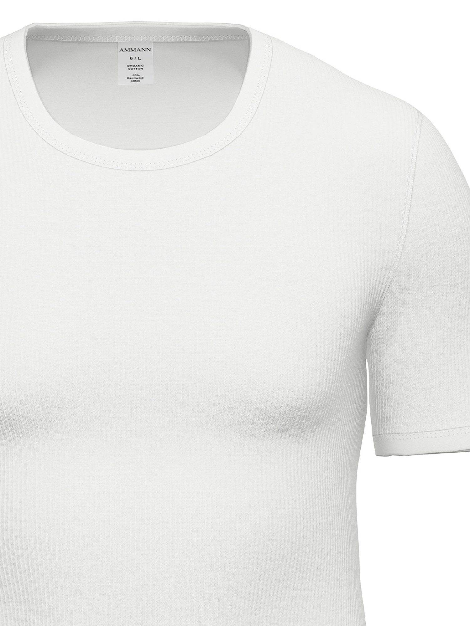 Ammann Unterziehshirt 2er Pack T-Shirt Unterhemd Day Classic (Packung, 2-St) supergekämmte Baumwolle, Doppelripp, verlängerter Rücken