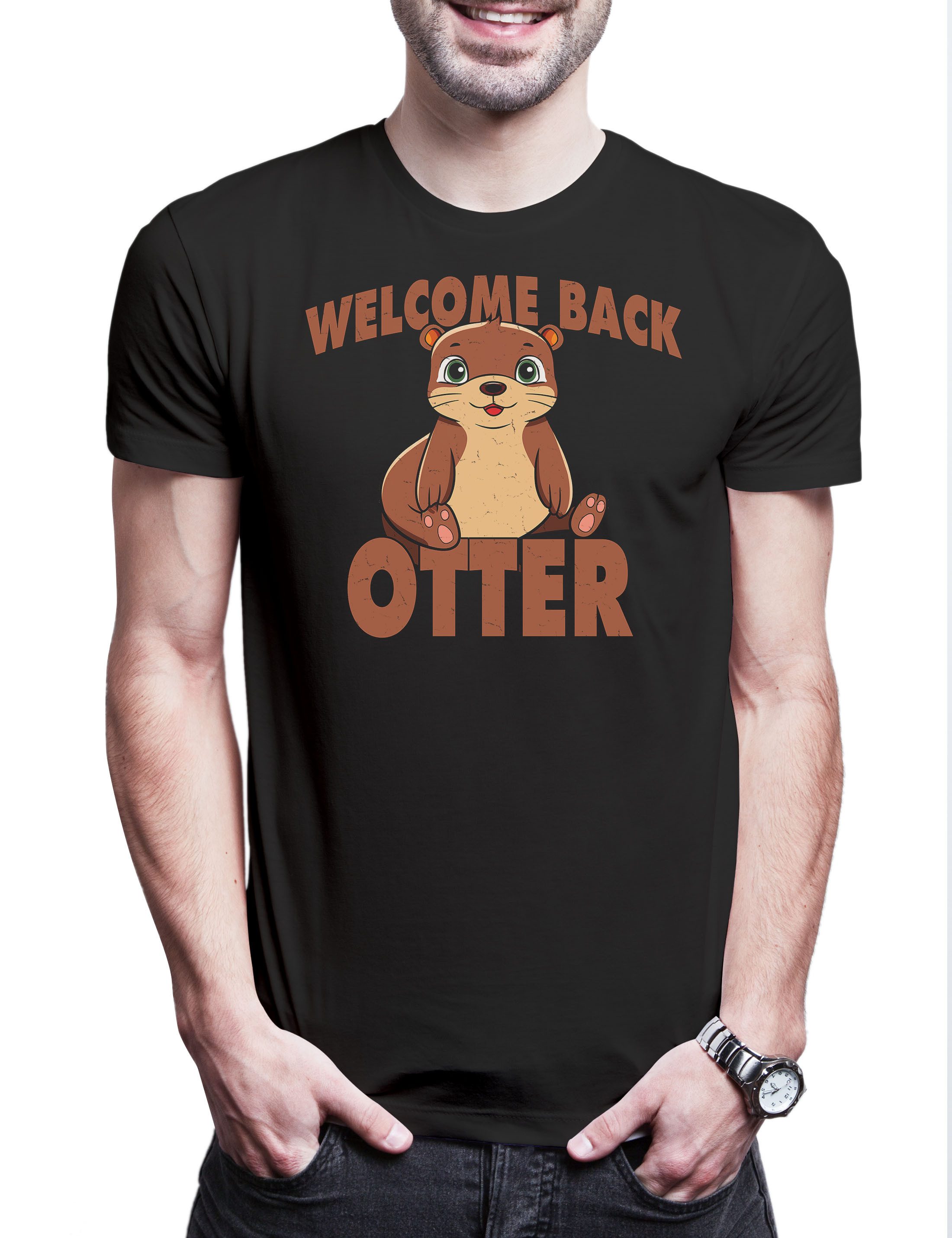 Print-Shirt Welcome Back Otter Herren T-Shirt Cute Sweet Comic Wildlife lontra