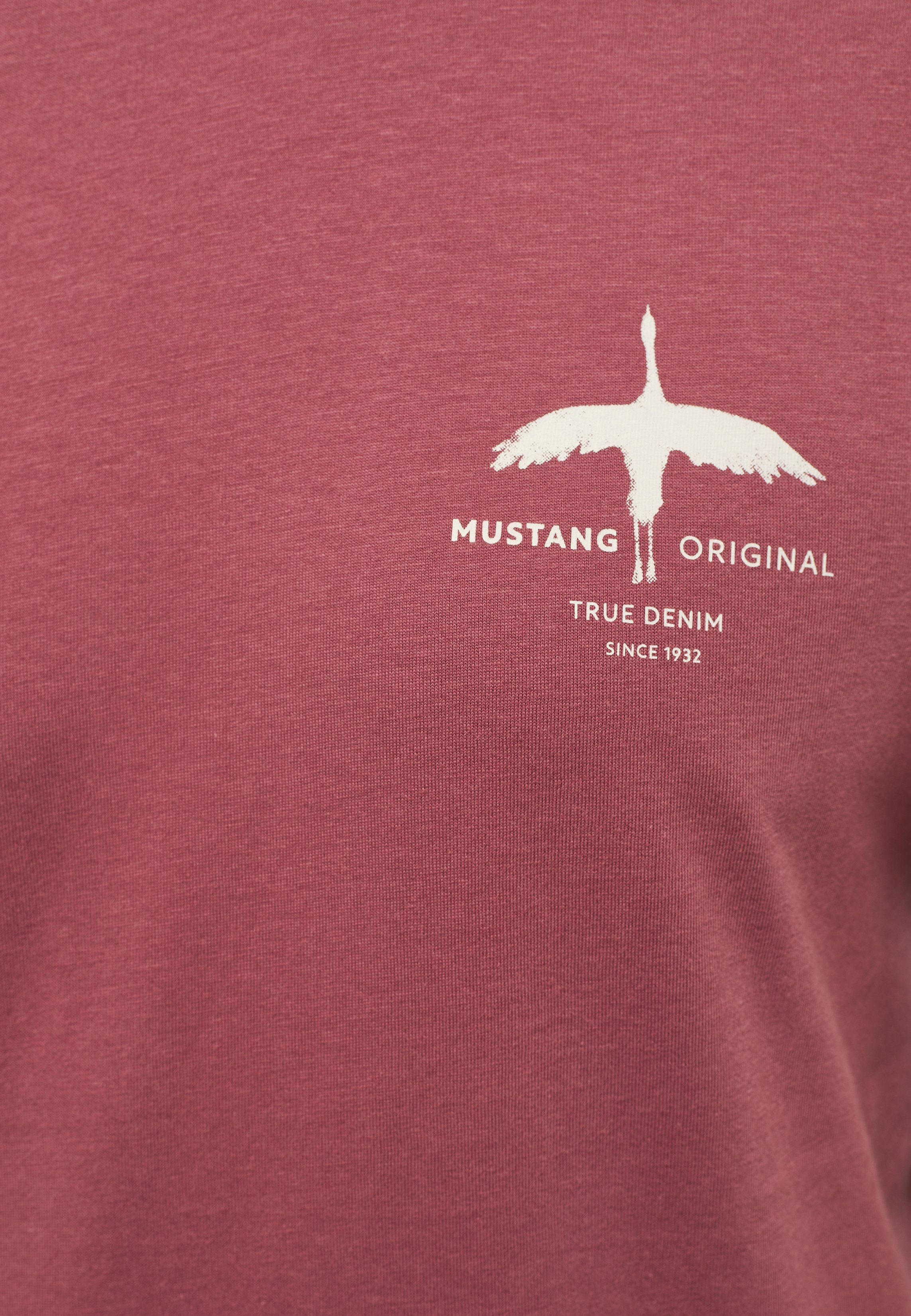 rot MUSTANG Print-Shirt Mustang Kurzarmshirt