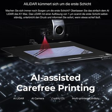 Creality 3D-Drucker K1 Max 3D Printer, mit AI Kamera, AI LiDAR, 600 mm/s Druckgeschwindigkeit