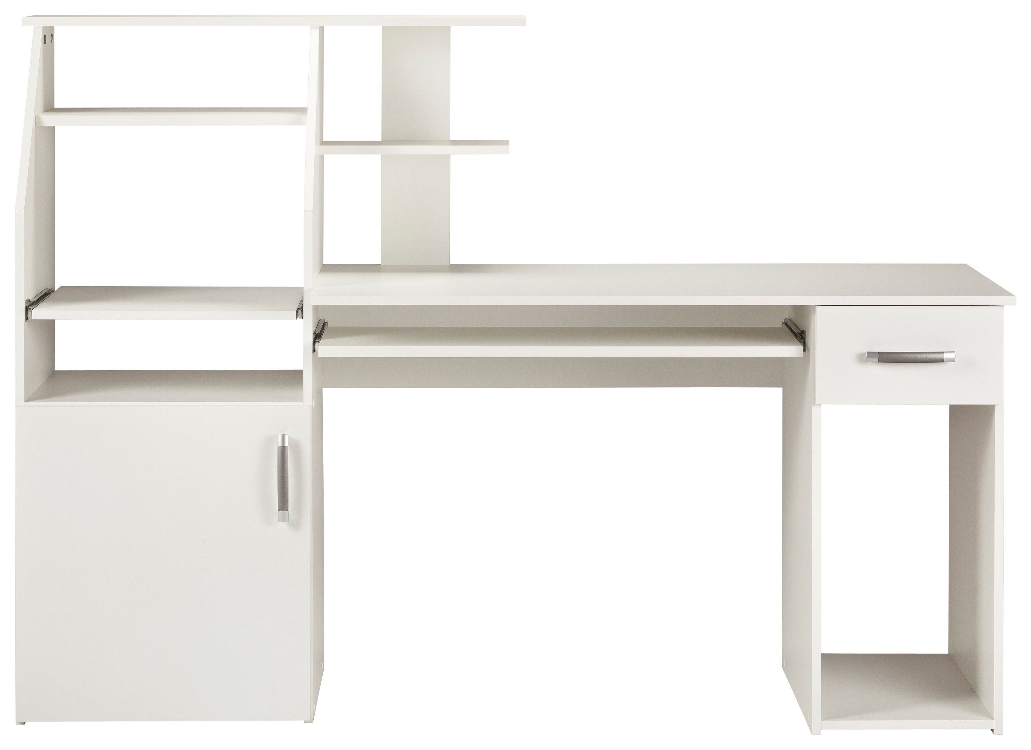 VOGL Möbelfabrik Schreibtisch Don, mit Tastaturauszug, Made in Germany weiß