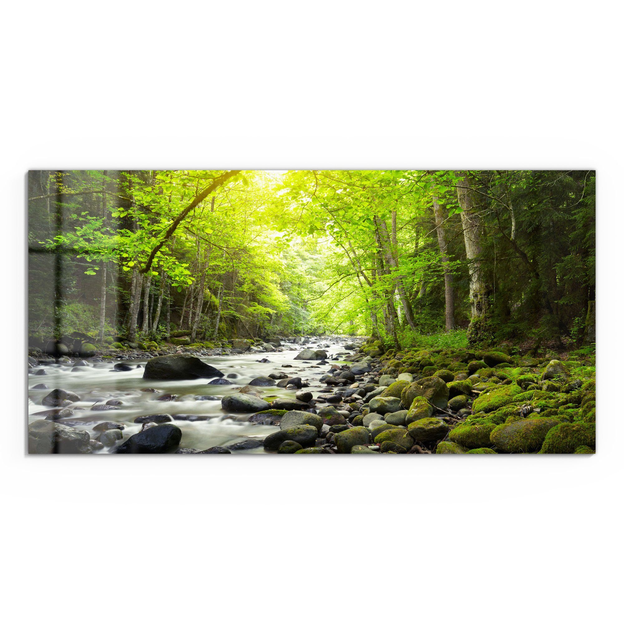 DEQORI Glasbild 'Steiniges Flussbett', 'Steiniges Flussbett', günstig online kaufen