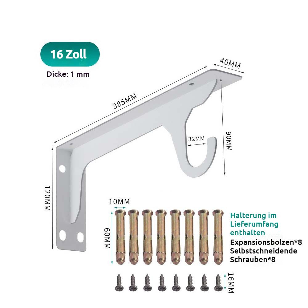 JOYOLEDER Wandregalhalter 2 Stück - Regalhalterung Schwerlast, Metallwinkel 90 Grad Wandwinkel, Haken, Tragkraft 60kg, Regalwinkel Metall Regalhalter, für Wandhalterung Regal, Eckregal
