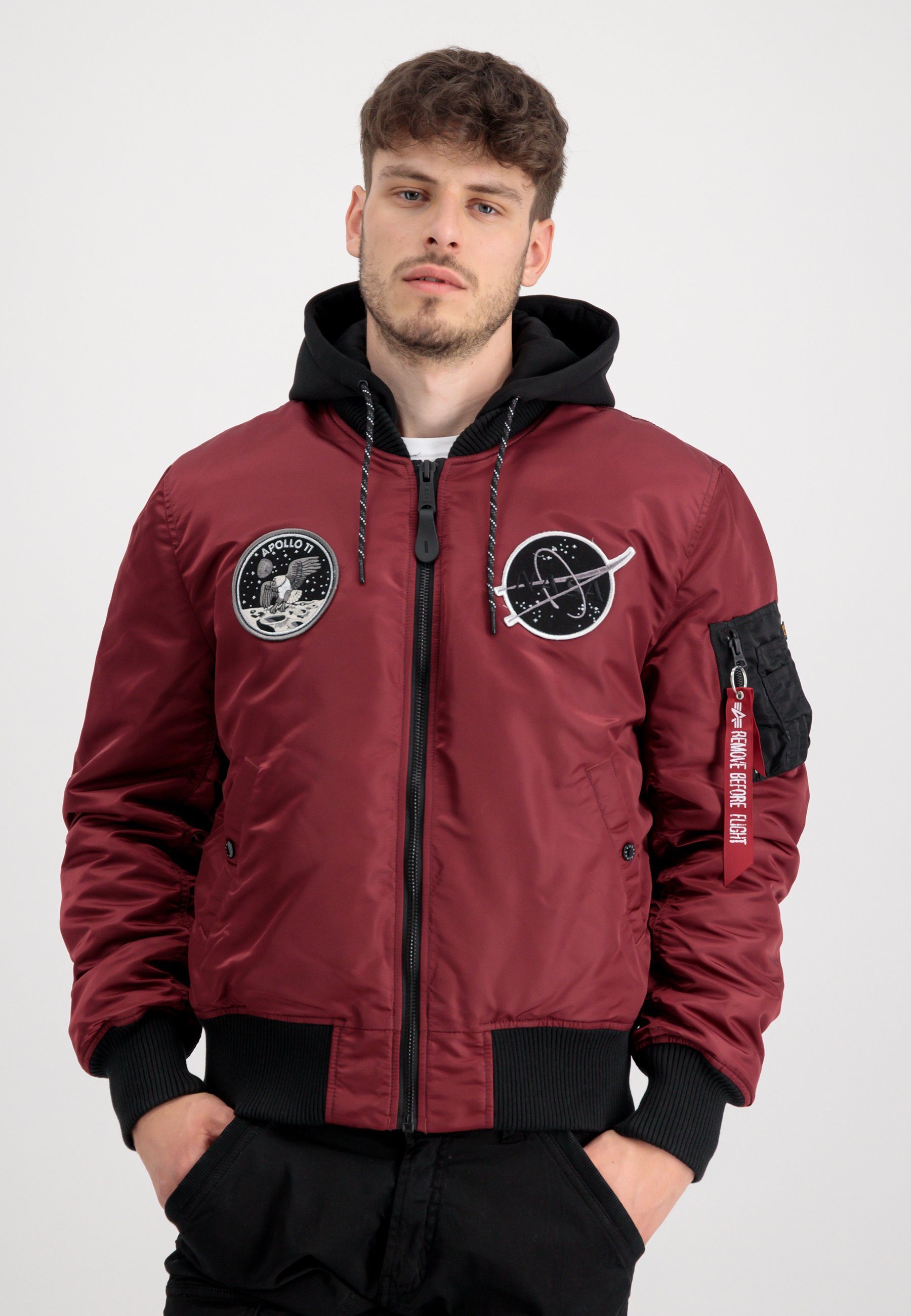 Jackets Alpha Men - Industries Bomberjacke Industries Bomber Flight burgundy Alpha &