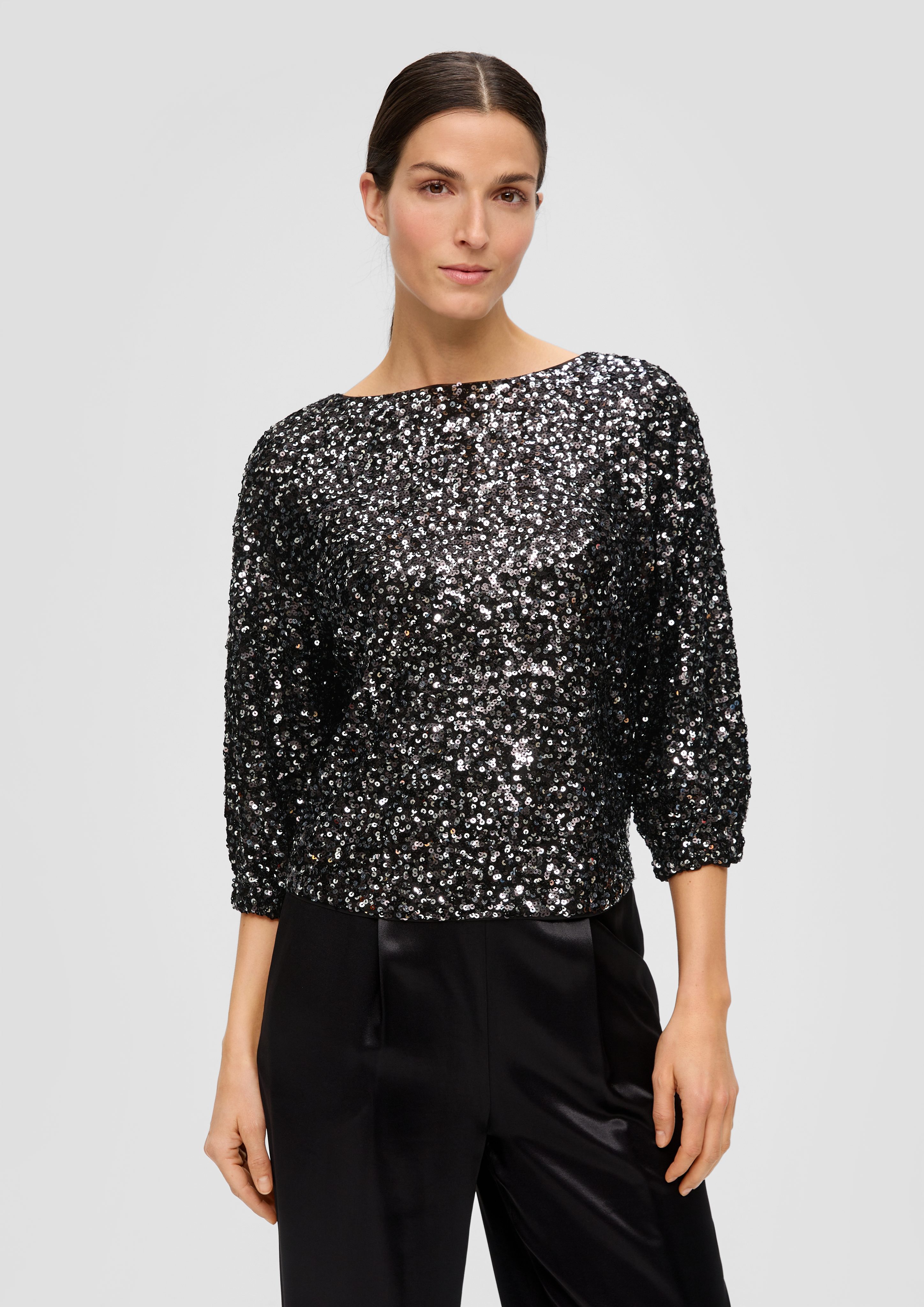 s.Oliver BLACK LABEL Langarmbluse Mesh-Bluse mit günstig online kaufen