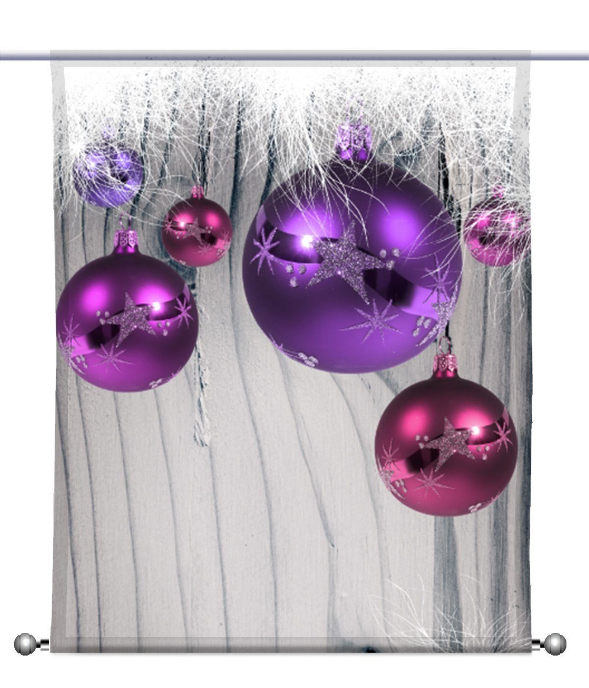 gardinen-for-life Scheibengardine Scheibenhänger Weihnachten Modern, rechteckig mit Beschwerung