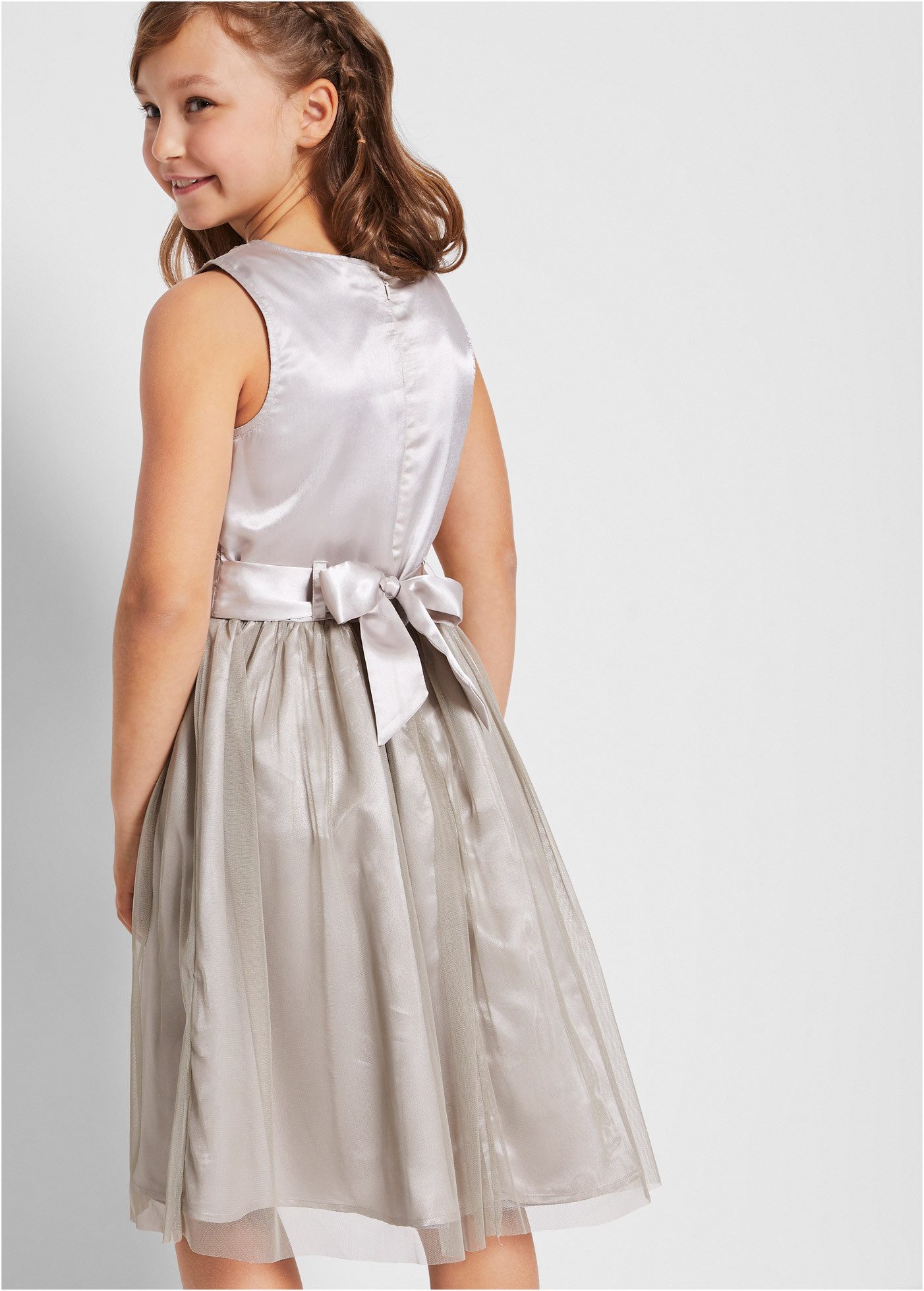 bonprix Midikleid für festliche Anlässe, Regular Fit, mehrlagiger Rockteil mit Falten