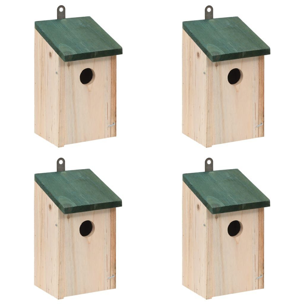 vidaXL Vogelhaus Vogelhäuser 4 Stk Holz 12x12x22 cm