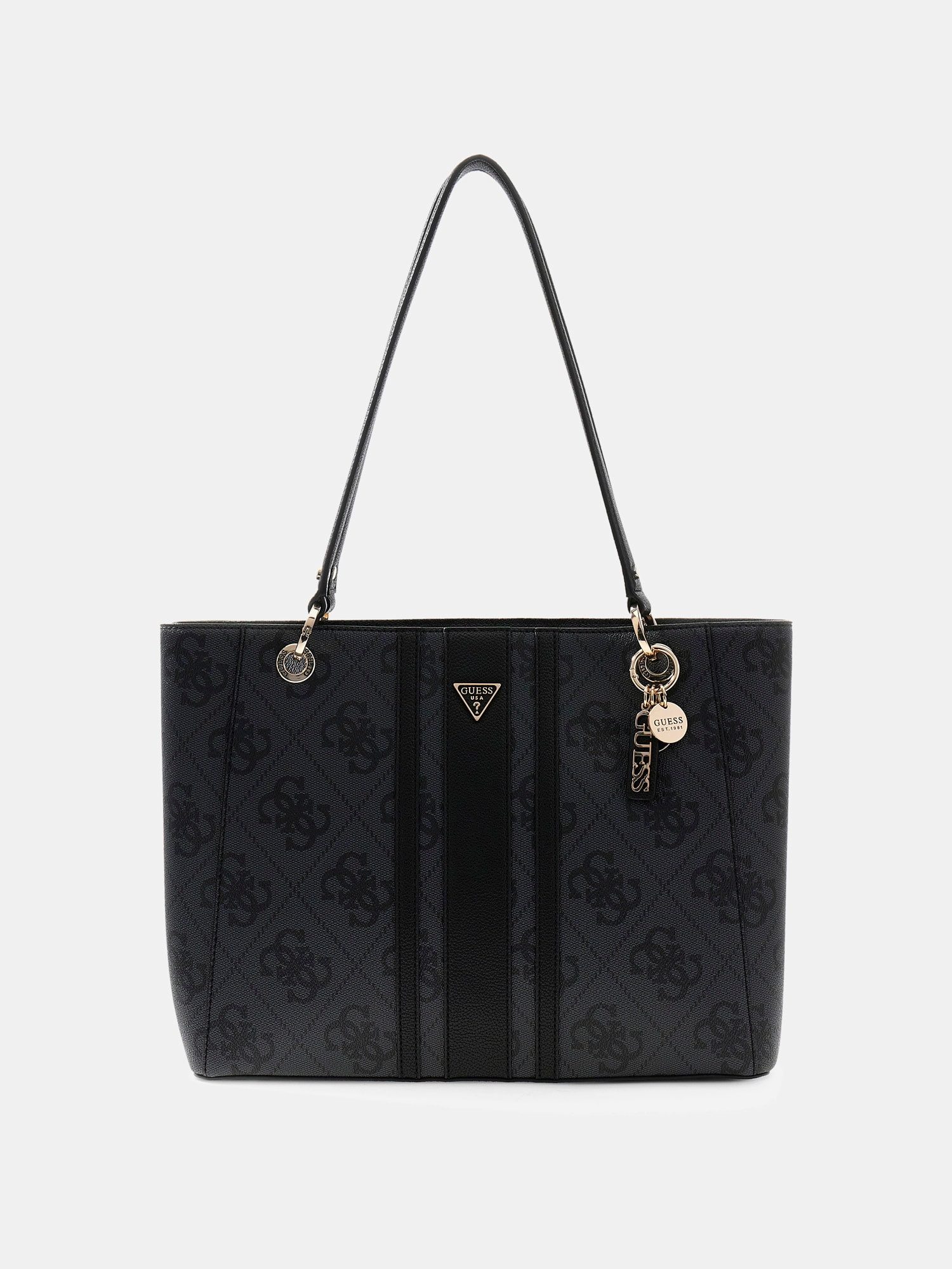 Guess Shopper NOELLE II TOTE (Set, Abnehmbarer Schlüsselanhänger), Damen Umhängetasche, Schultertasche mit Logodrucken