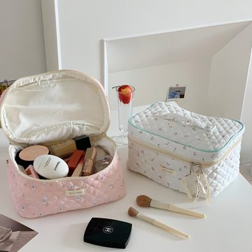 Coonoor Kulturbeutel Reise Kosmetiktasche, Make-up-Tasche, Gesteppte Kulturtasche, Groß Kapazität, Baumwolle - mit muster für Kinder Damen Herren