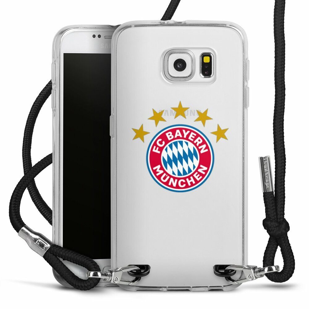 DeinDesign Handyhülle »FC Bayern München FCB Sterne FCB Logo mit Sterne -  ohne Hintergrund«, Samsung Galaxy S6 Handykette Hülle mit Band Case zum  Umhängen