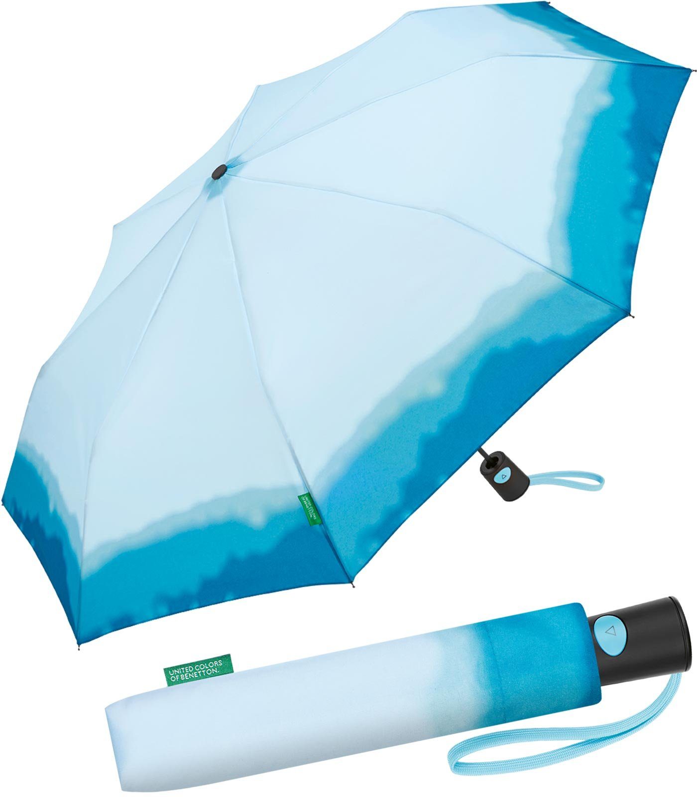 Taschenregenschirm Mini mit Auf-Automatik - Dip Dye diva blue