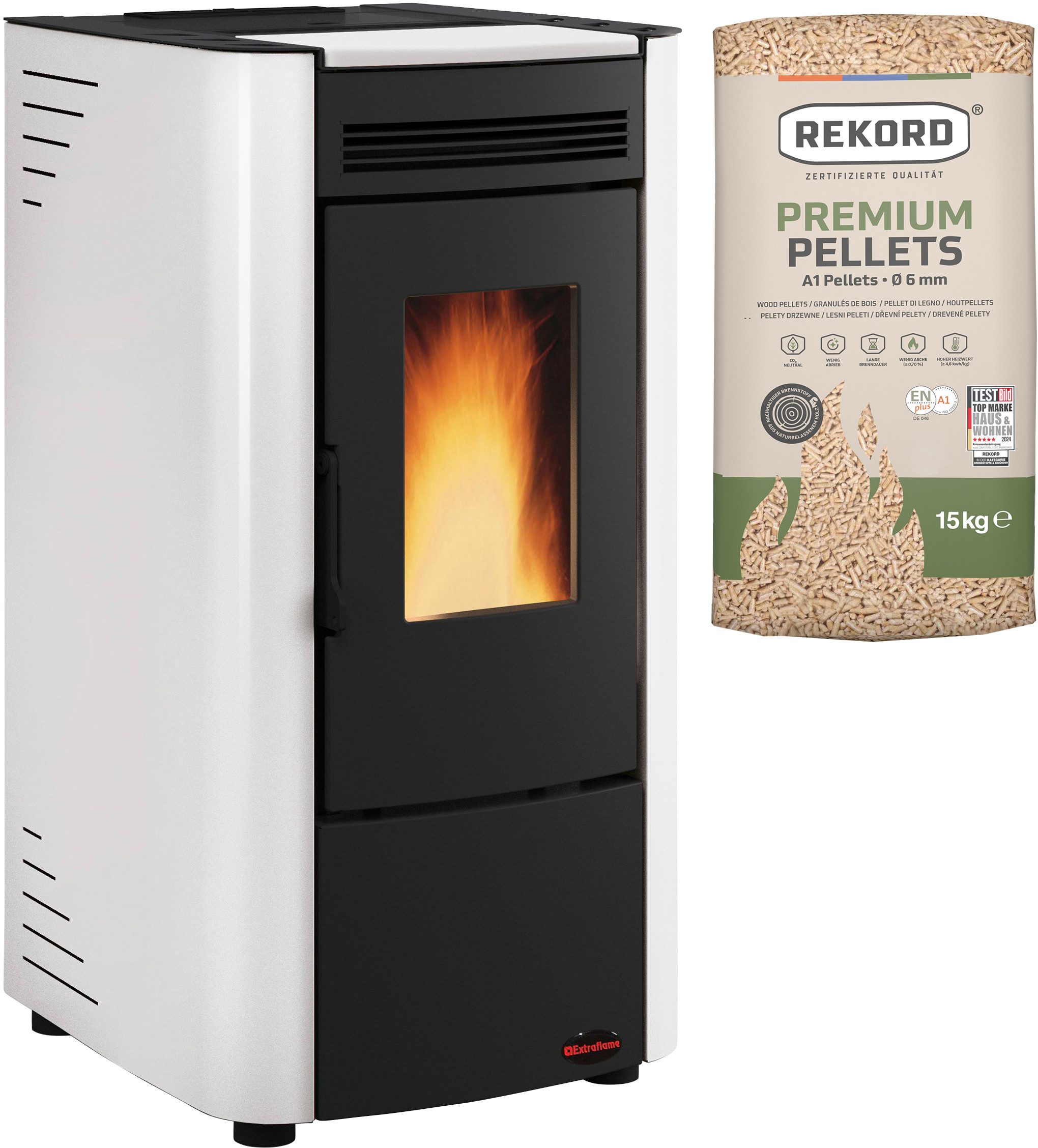Extraflame Pelletofen Ketty, 6,5 kW, Zeitbrand, 290 W, 230 V