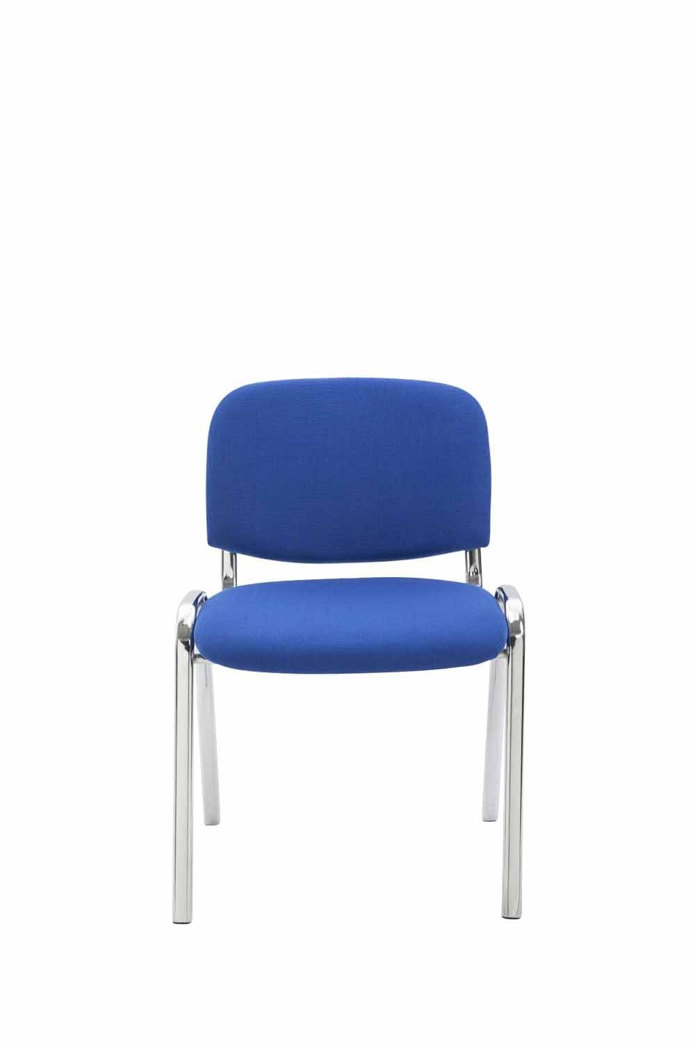 - Messestuhl), Polsterung Besucherstuhl Metall chrom mit - Keen (Besprechungsstuhl Sitzfläche: - Warteraumstuhl hochwertiger blau TPFLiving Konferenzstuhl Gestell: Stoff -