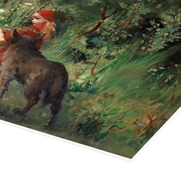 Posterlounge Poster Carl Larsson, Rotkäppchen und der Wolf im Wald, Malerei