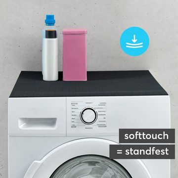 matches21 HOME & HOBBY Antirutschmatte Waschmaschinenauflage rutschfest 60 x 60 cm uni schwarz, Waschmaschinenabdeckung als Abdeckung für Waschmaschine und Trockner