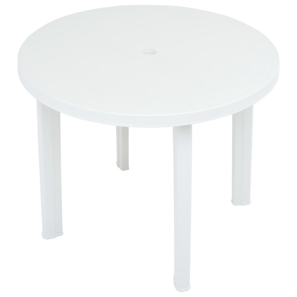 furnicato Gartentisch Weiß 89 x 72 cm - Wetterbeständig und Pflegeleicht (1-St), Witterungsbeständiger Outdoor-Tisch in leichter Kunststoff-Bauweise