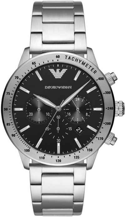 Emporio Armani Chronograph AR11241, Quarzuhr, Armbanduhr, Herren, Stoppfunktion, Datum, 12/24-Std.-Anzeige