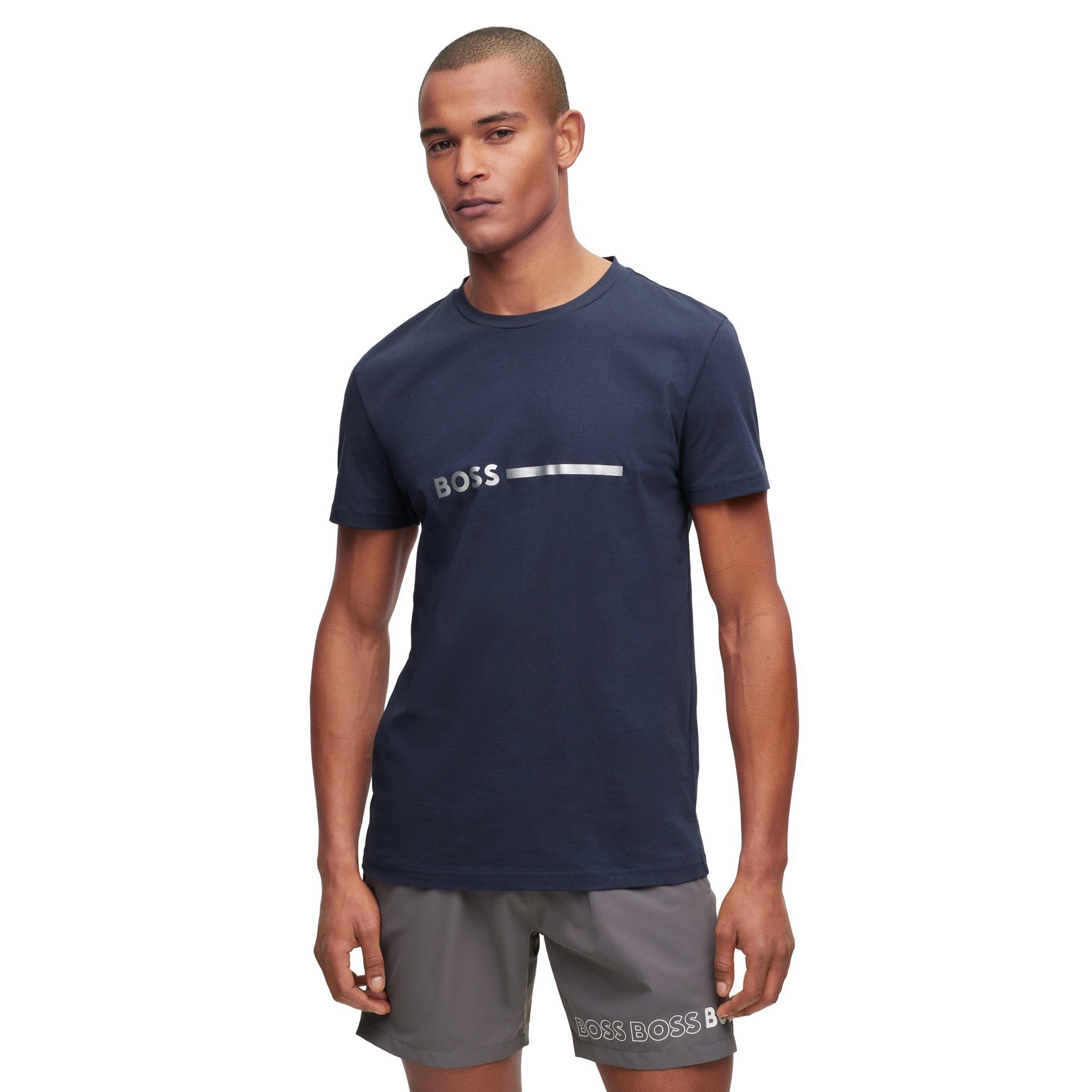 Rundhals, Kurzarm Herren T-Shirt BOSS Dunkelblau - Special, T-Shirt