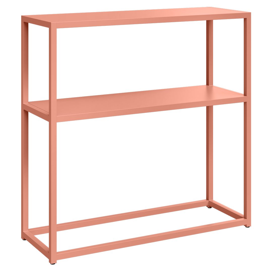 skølm Konsolentisch Skadi mit 2 Ablageflächen (terrakotta, Metallregal, bis 20kg belastbar), Konsolentisch, höhenverstellbare Füße, 80x28x80 cm
