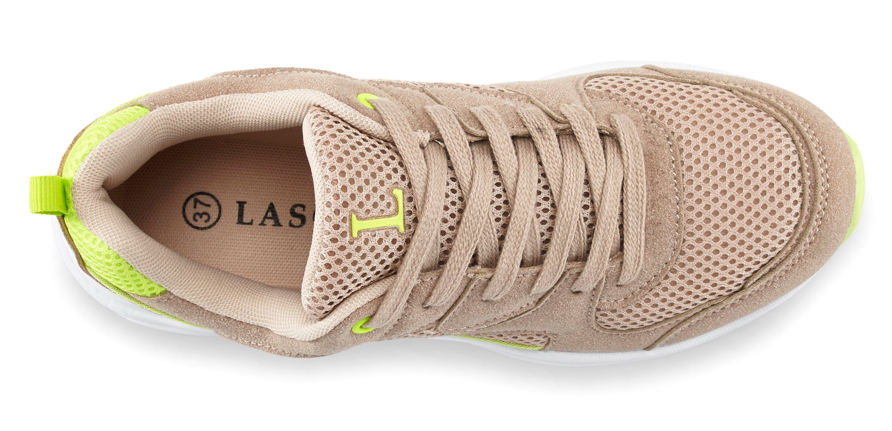 LASCANA Turnschuhe, Sneaker Schnürhalbschuh, leichte Chunky-Sohle, herausnehmbare Innensohle
