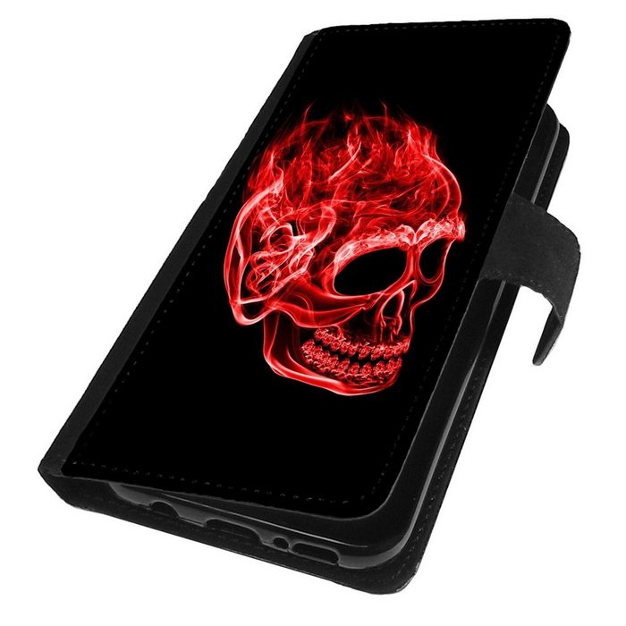 Traumhuelle Handyhülle Für Samsung Galaxy S21 Plus 5G / S21 Ultra 5G Hülle Motiv 36 Schädel Rot Handy Tasche Klapp Hülle Wallet Case Etui Cover