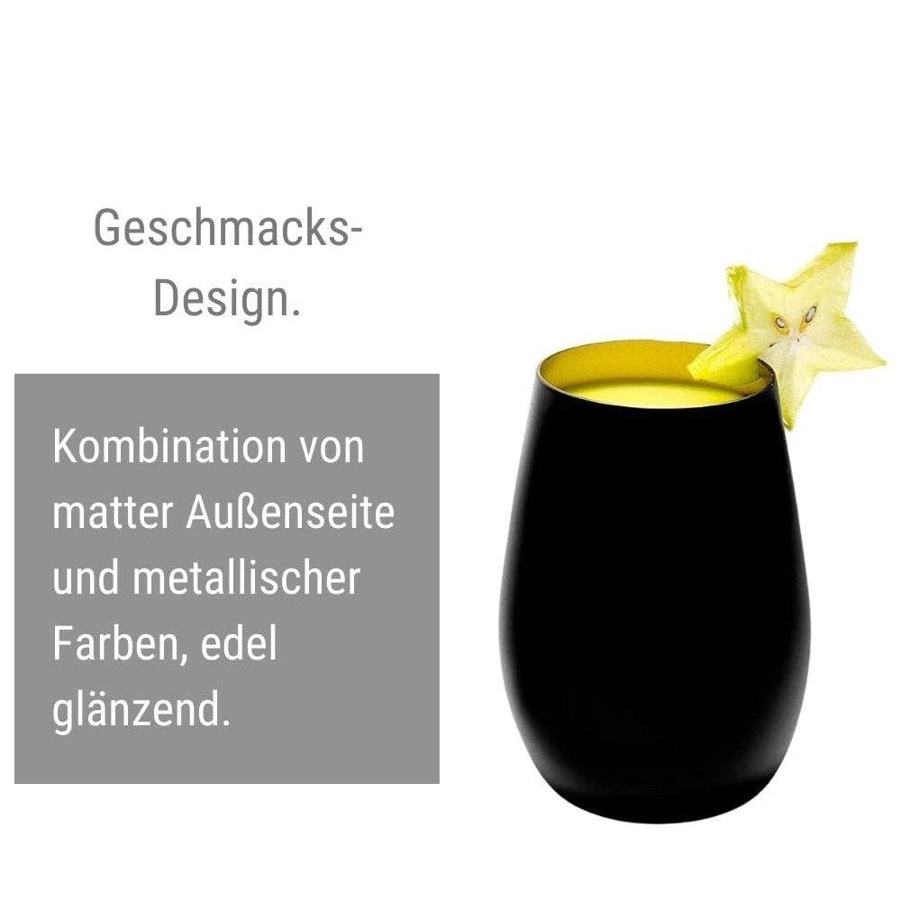 Stölzle Glas Stölzle Lausitz Elements Schwarz-Gold (6er), Glas