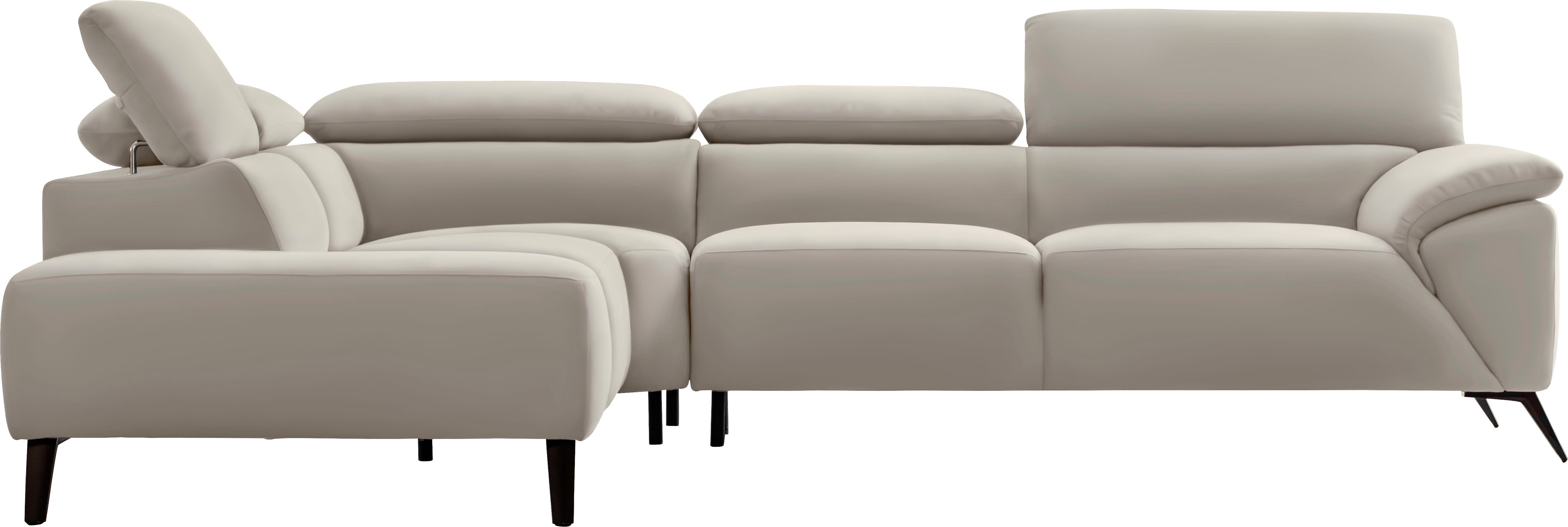 Nicoletti Home Ecksofa, Breite 287 cm, verstellbare Kopfstütze, mane links oder rechts