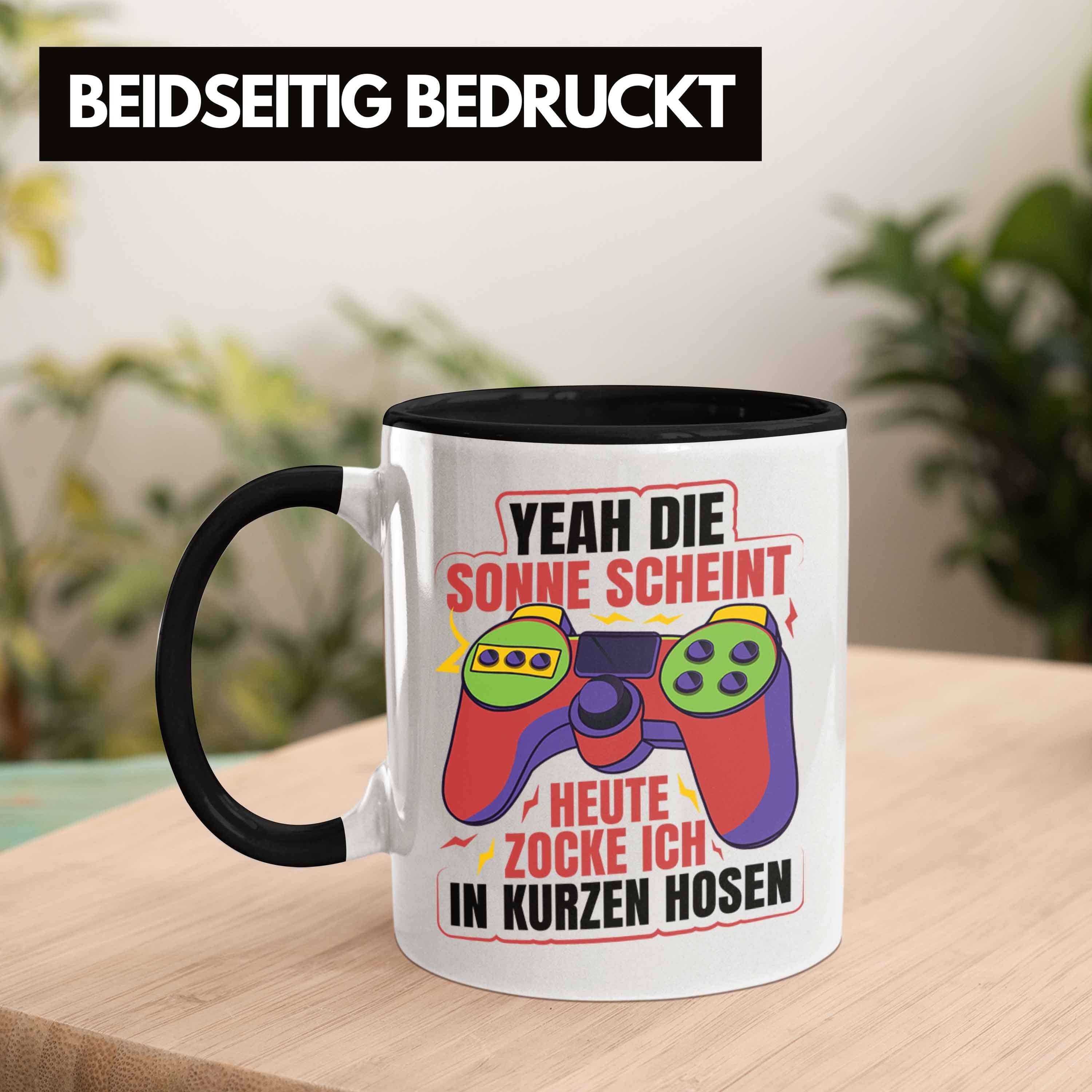 Geburtstag Lustige Geschenk Schwarz Zocker Tasse Tasse Gamer Gamergirl Sonne - Yeah Die Trendation Gamer Geschenkidee Scheint Trendation