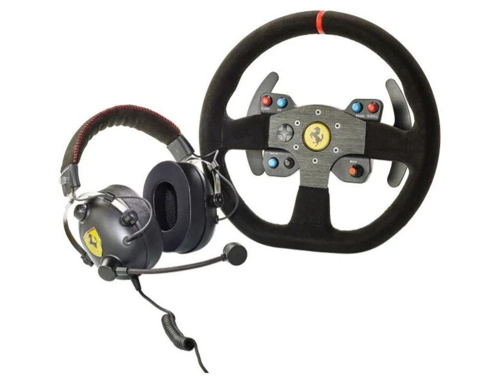 Thrustmaster Thrustmaster Ferrari Kit allen T-Series mit Lenkrad, Lenkrad, Lenkradbases Race Alcantara Abnehmbares der kompatibel Thrustmaster