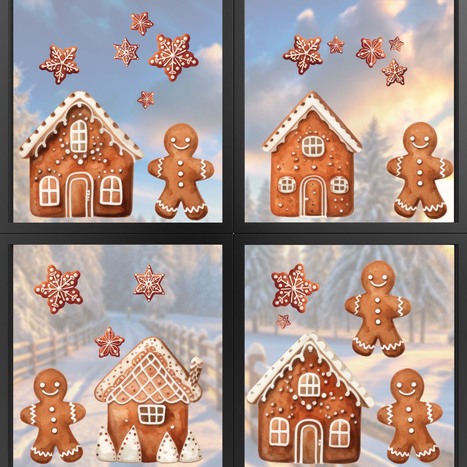 younikat Fensterdekoration younikat Fenster Bilder Winter
