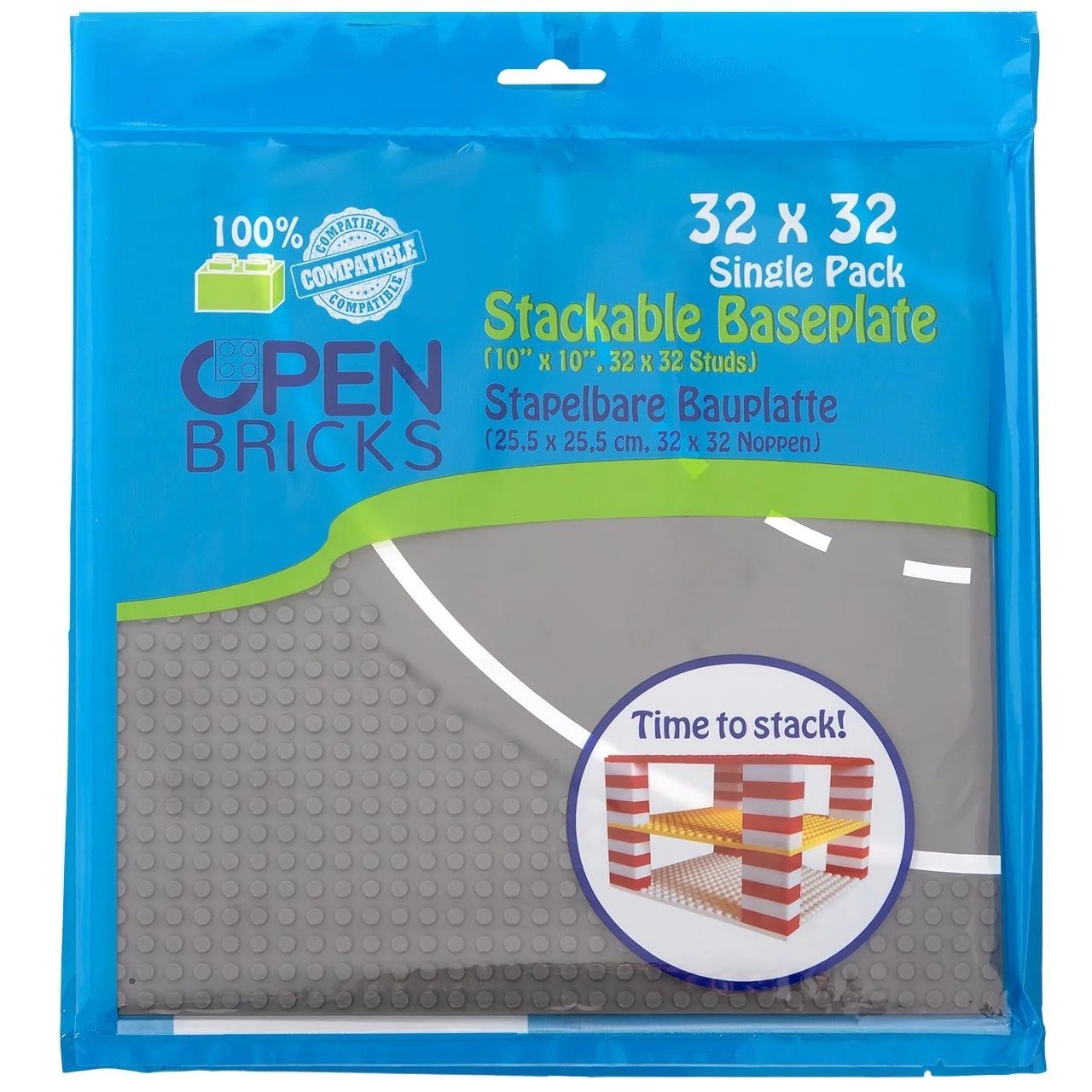Open Bricks OpenBricks Baseplate 32x32 curve Konstruktionsspielsteine