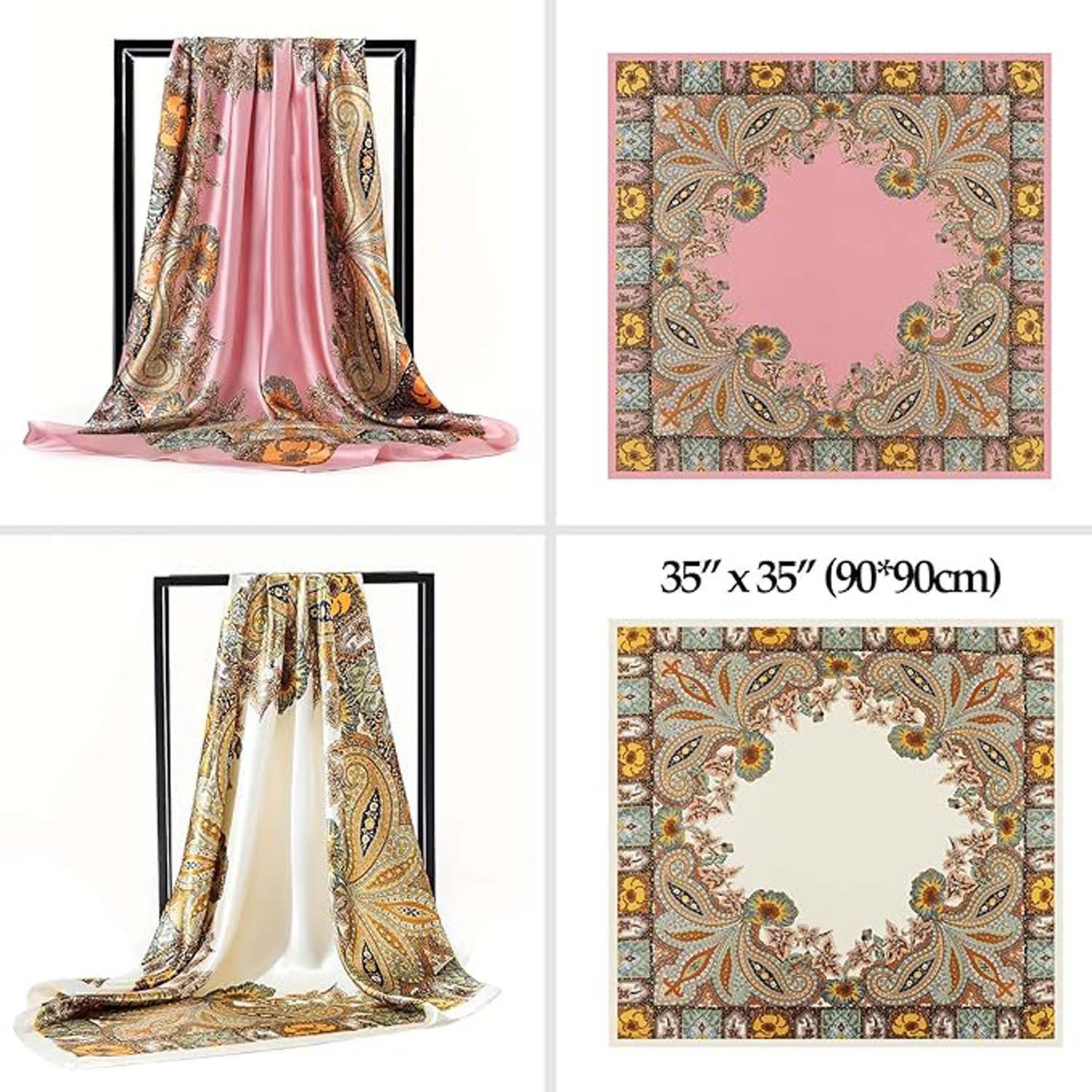 Coonoor Halstuch 90x90cm Seide Kopftuch Bandanas günstig online kaufen