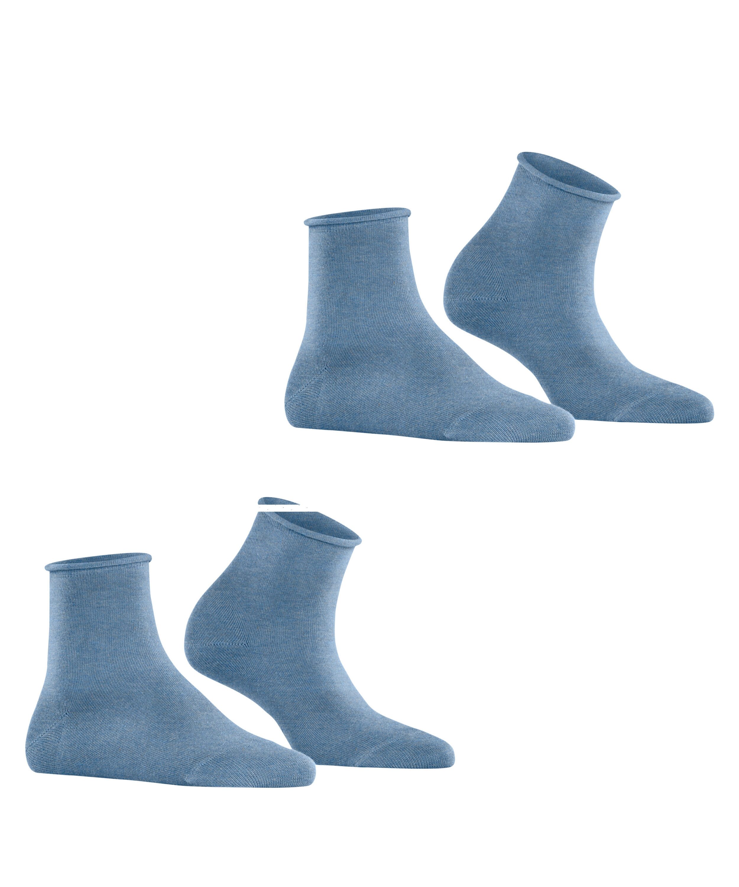 Esprit Kurzsocken Basic Pure (2 Paar) unifarbenes Basic-Design, Rollbündchen