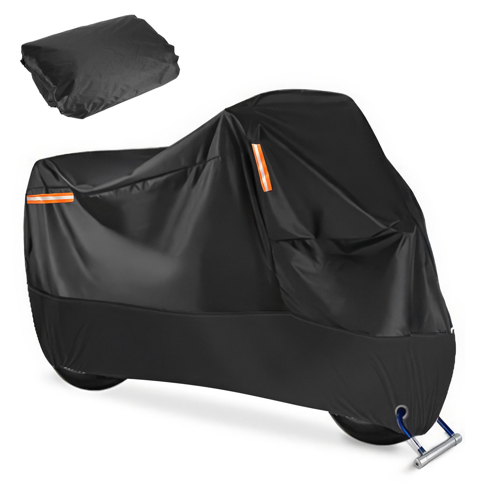 BlingBin Schutzplane Wasserdichte Motorrad Abdeckplane, Abdeckung Motorroller (1er Set, 1-St., Artikelmaße (L x B x H): 220*95*110cm), Motorrad Hülle L/XL/XXL/XXXL mit Reflexstreifen+Verriegelungslöchern